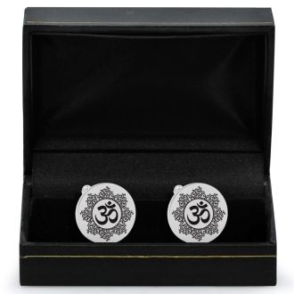 Octavius Om Cufflinks, Silver