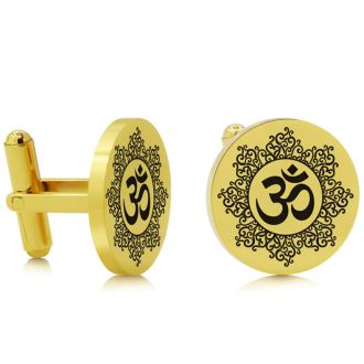 Octavius Om Cufflinks, Yellow Gold
