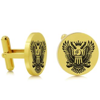 Octavius Bald Eagle Cufflinks, Yellow Gold