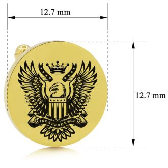 Octavius Bald Eagle Cufflinks, Yellow Gold