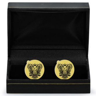 Octavius Bald Eagle Cufflinks, Yellow Gold