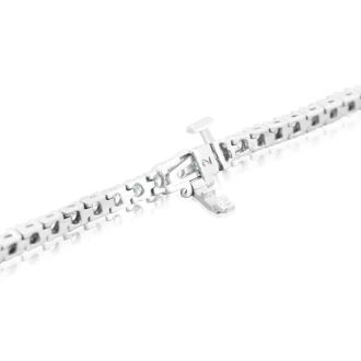 2.30 Carat Diamond Mens Tennis Bracelet In 14 Karat White Gold, 8 Inches