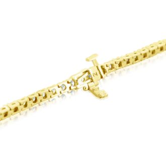 2.30 Carat Diamond Mens Tennis Bracelet In 14 Karat Yellow Gold, 8 Inches