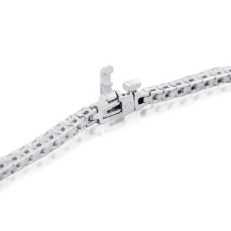 3 1/2 Carat Diamond Mens Tennis Bracelet In 14 Karat White Gold, 8 Inches