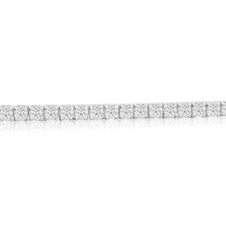 5 Carat Diamond Mens Tennis Bracelet In 14 Karat White Gold, 8 1/2 Inches