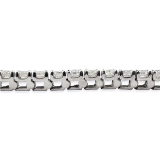 6 Carat Diamond Mens Tennis Bracelet In 14 Karat White Gold, 8 1/2 Inches