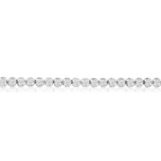 2 1/4 Carat Diamond Mens Tennis Bracelet In 14 Karat White Gold, 8 Inches