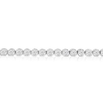 5 3/4 Carat Diamond Mens Tennis Bracelet In 14 Karat White Gold, 8 Inches
