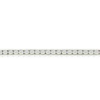 8 Carat Diamond Mens Tennis Bracelet In 14 Karat White Gold, 8 Inches