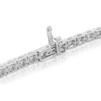 10 1/2 Carat Diamond Mens Tennis Bracelet In 14 Karat White Gold, 8 Inches