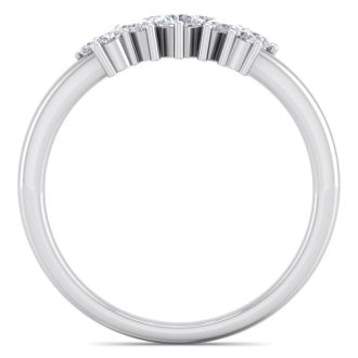 1/3 Carat Round and Marquise Diamond Ring In 14 Karat White Gold