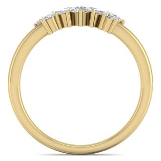 1/3 Carat Round and Marquise Diamond Ring In 14 Karat Yellow Gold