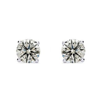 1.55 Carat Colorless Diamond Stud Earrings 14 Karat White Gold. Really Amazing Superwhite Diamonds At An Incredible Price!