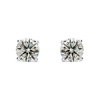 1.55 Carat Colorless Diamond Stud Earrings 14 Karat White Gold. Really Amazing Superwhite Diamonds At An Incredible Price!