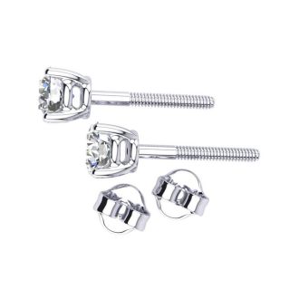 1.55 Carat Colorless Diamond Stud Earrings 14 Karat White Gold. Really Amazing Superwhite Diamonds At An Incredible Price!