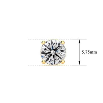 1.55 Carat Colorless Diamond Stud Earrings 14 Karat Yellow Gold. Really Amazing Superwhite Diamonds At An Incredible Price!