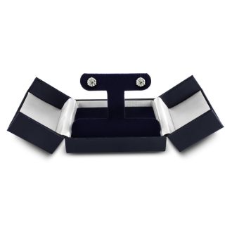 1.10 Carat Colorless Diamond Stud Earrings In Martini Setting, 14 Karat Yellow Gold