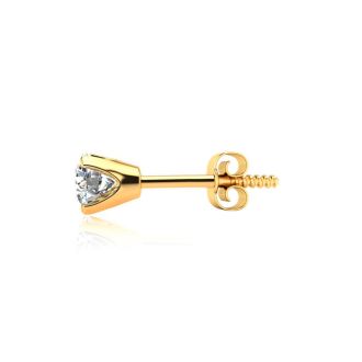 1.10 Carat Colorless Diamond Stud Earrings In 14 Karat Yellow Gold. Very Rare Size, Amazing Price!