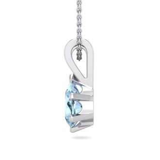 Aquamarine Necklace: Aquamarine Jewelry: 1/2 Carat Pear Shape Aquamarine Necklace In Sterling Silver, 18 Inches