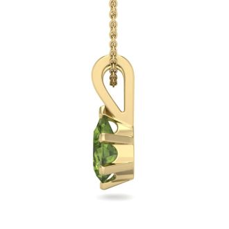 1/2 Carat Pear Shape Peridot Necklace In 14K Yellow Gold Over Sterling Silver, 18 Inches