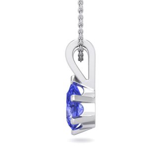 1/2 Carat Pear Shape Tanzanite Necklace In Sterling Silver, 18 Inches