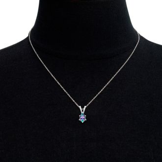 1/2 Carat Pear Shape Mystic Topaz Necklace In Sterling Silver, 18 Inches