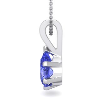 1 Carat Pear Shape Tanzanite Necklace In Sterling Silver, 18 Inches