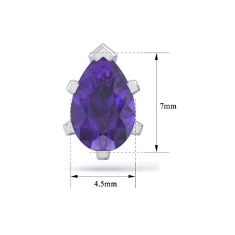 1 1/2 Carat Pear Shape Amethyst Stud Earrings In Sterling Silver