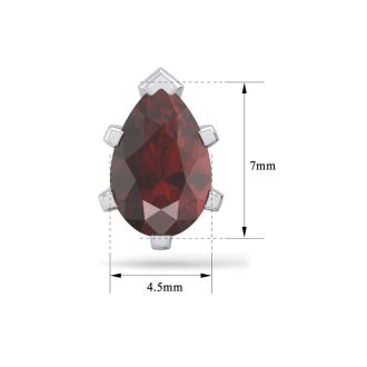 Garnet Earrings: Garnet Jewelry: 2 Carat Pear Shape Garnet Stud Earrings In Sterling Silver