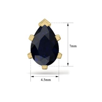2 Carat Pear Shape Sapphire Stud Earrings In 14K Yellow Gold Over Sterling Silver