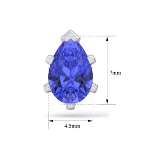 2 Carat Pear Shape Tanzanite Stud Earrings In Sterling Silver