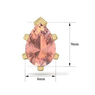 2-1/3 Carat Pear Shape Morganite Earrings Studs In 14K Yellow Gold Over Sterling Silver