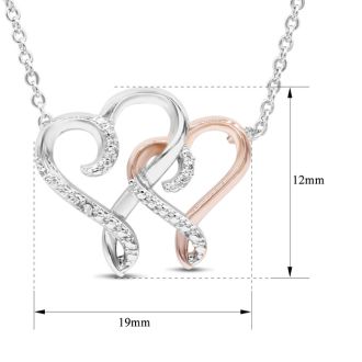 One Diamond Two-Tone So In Love Heart Necklace, 18 Inches.  Finely Crafted, Beautiful Necklace!