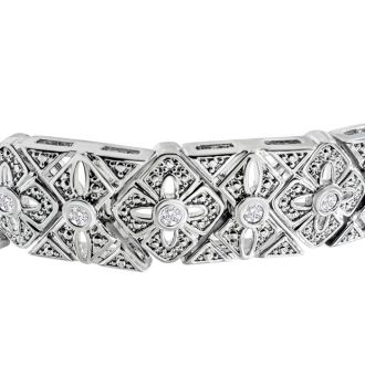 BLOWOUT LAST REMAINING QUANTITY! 1 Carat Intricate Diamond Bracelet, 7 Inches.  Interesting Art Deco Natural, Rose-Cut Diamond Bracelet That Looks Very Big!