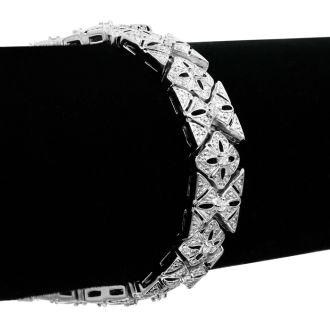 LAST REMAINING QUANTITY! 1 Carat Intricate Diamond Bracelet, 7 Inches.  Interesting Art Deco Natural, Rose-Cut Diamond Bracelet That Looks Very Big!