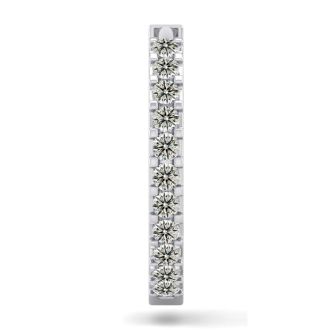 1/10 Carat Diamond Single Mens Hoop Earring In 14 Karat White Gold