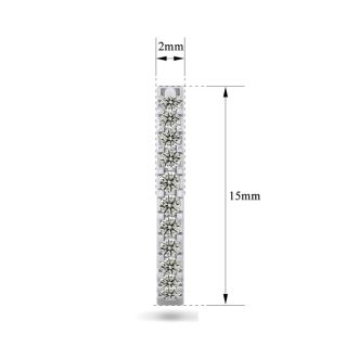 1/10 Carat Diamond Single Mens Hoop Earring In 14 Karat White Gold