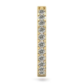 1/10 Carat Diamond Single Mens Hoop Earring In 14 Karat Yellow Gold