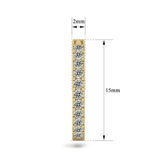 1/10 Carat Diamond Single Mens Hoop Earring In 14 Karat Yellow Gold