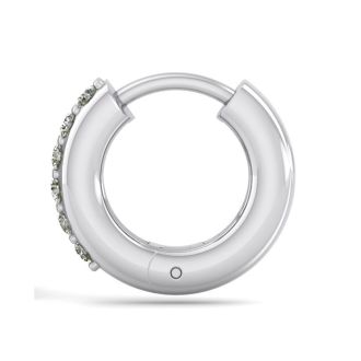 1/8 Carat Diamond Single Mens Hoop Earring In 14 Karat White Gold