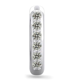 1/8 Carat Diamond Single Mens Hoop Earring In 14 Karat White Gold