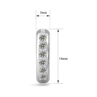 1/6 Carat Diamond Single Mens Hoop Earring In 14 Karat White Gold
