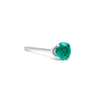5 Point Emerald Stud Earrings In Sterling Silver.  So Cute!