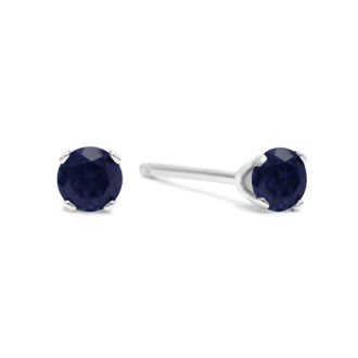5 Point Sapphire Stud Earrings In Sterling Silver. So Cute!