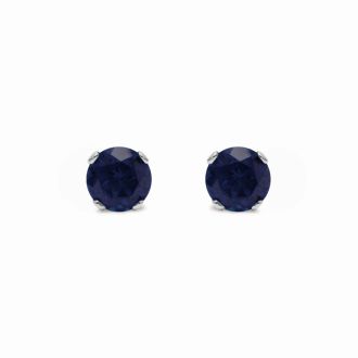 5 Point Sapphire Stud Earrings In Sterling Silver. So Cute!