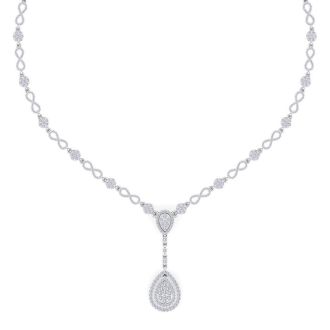 14 Karat White Gold 4.33 Carat Diamond Necklace