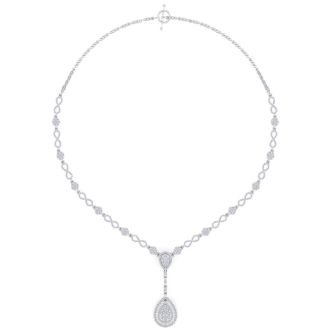 14 Karat White Gold 4.33 Carat Diamond Necklace