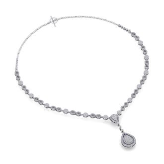 14 Karat White Gold 4.33 Carat Diamond Necklace