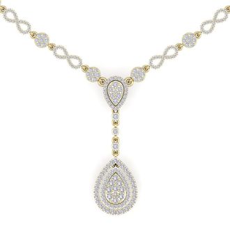 14 Karat Yellow Gold 4.33 Carat Diamond Necklace