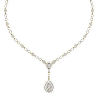 14 Karat Yellow Gold 4.33 Carat Diamond Necklace